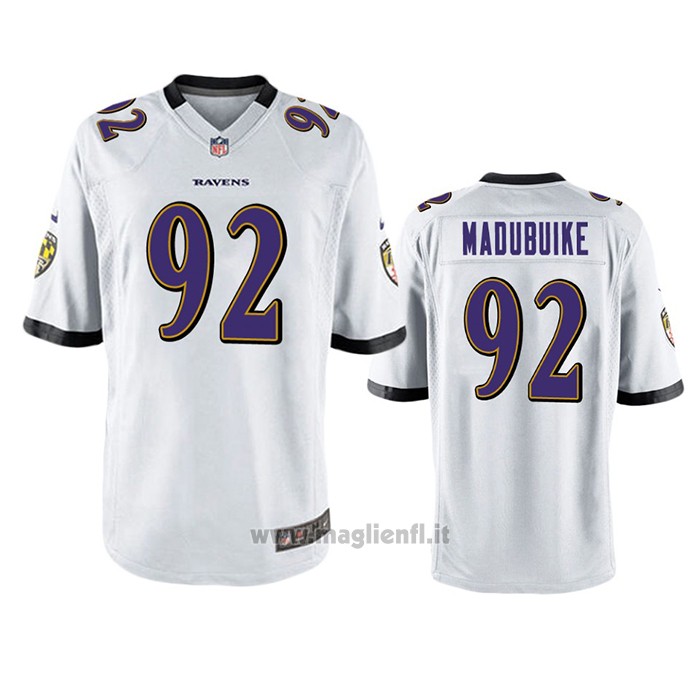 Maglia NFL Game Baltimore Ravens Justin Madubuike Bianco